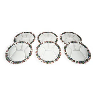Set of 6 Villeroy & Boch Acapulco style fondue plates