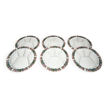 Set of 6 Villeroy & Boch Acapulco style fondue plates