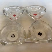 Four ashtrays playing cards spade diamond club heart