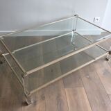Large coffee table in plexiglass and chrome