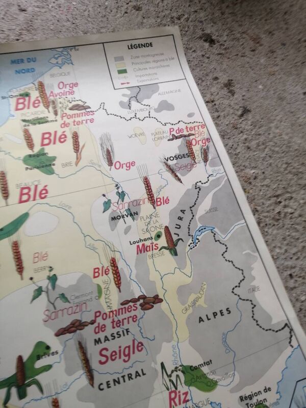 Carte scolaire vintage mdi FRANCE La Seine