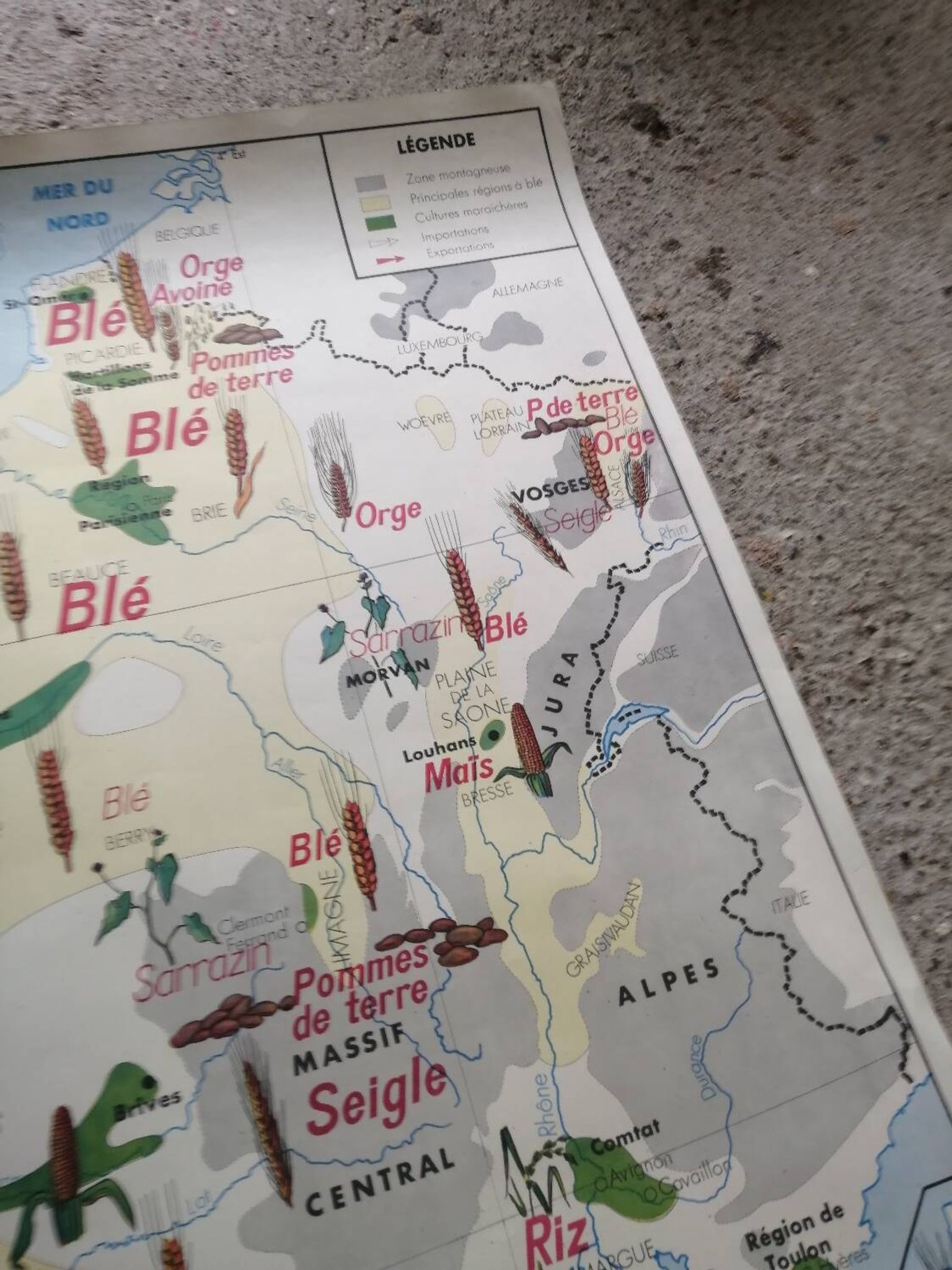 Vintage school map MDI FRANCE The Seine