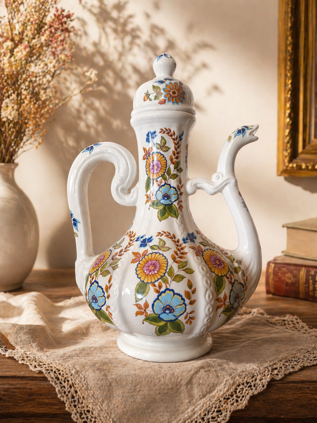 Vintage decorative faience jug