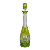 Carafe en cristal vert taillé et poli « Berncastel » de Val St. Lambert, années 1950