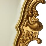 Miroir doré Deknudt de style rococo, miroir à crête, acanthe, 81 cm
