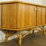 Split bamboo row, oak & melamine 1960