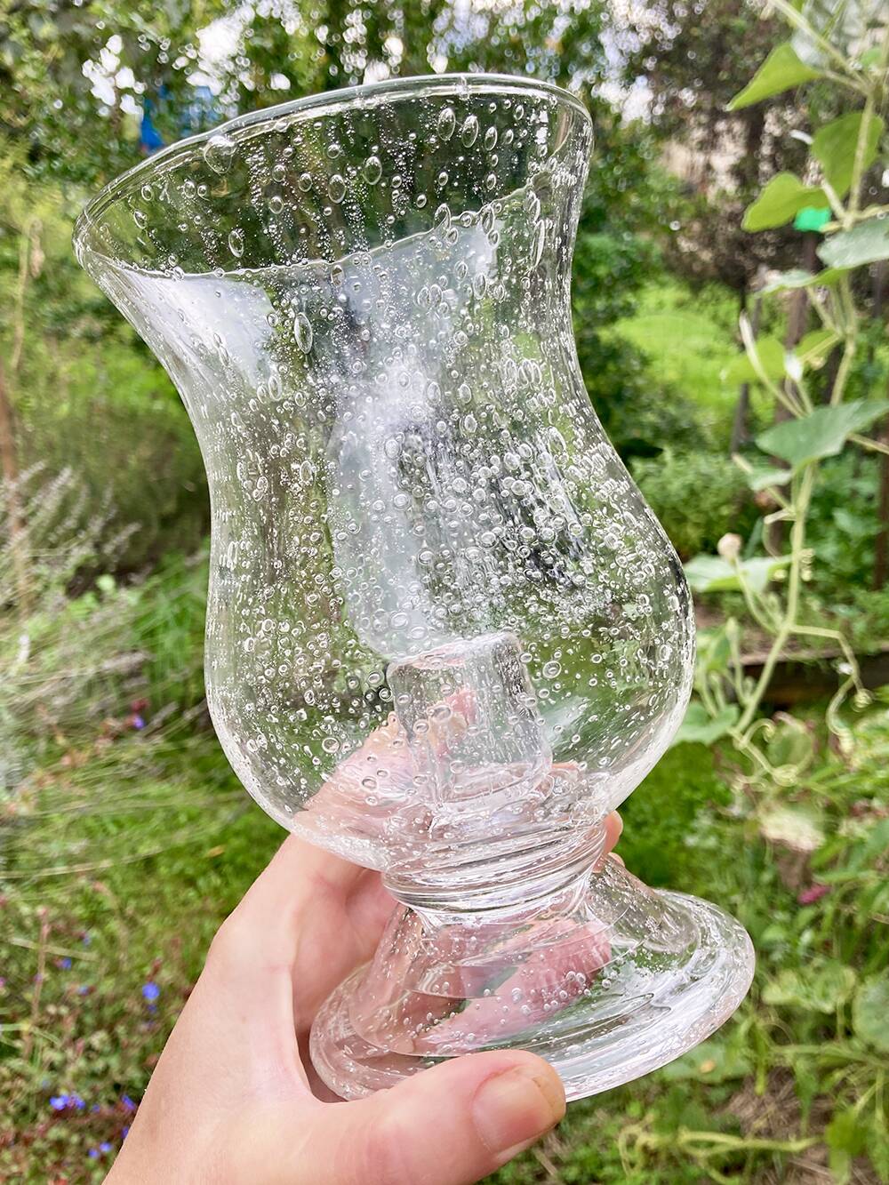 Biot bubble glass tealight candle holder, ca. 1980