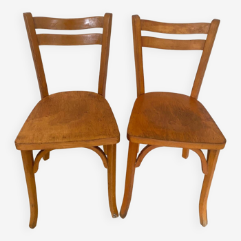 Ancienne paire de chaises bistrot vintage