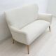 After Gio Ponti Mid-Century Modern Italian Velvet Small Sofa, 1950s