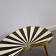 1950s kidney-shaped black and white table, plant table.