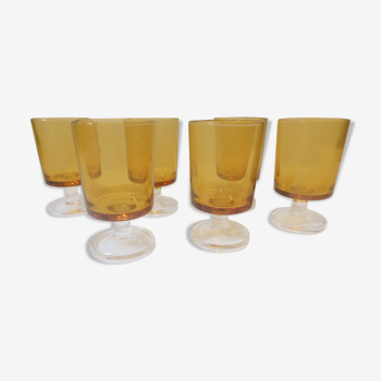 Six verres à liqueur shooter digestif style 1970