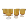 Six glasses with liqueur / shooter / digestive style 1970