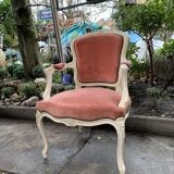 Pink velvet convertible chair