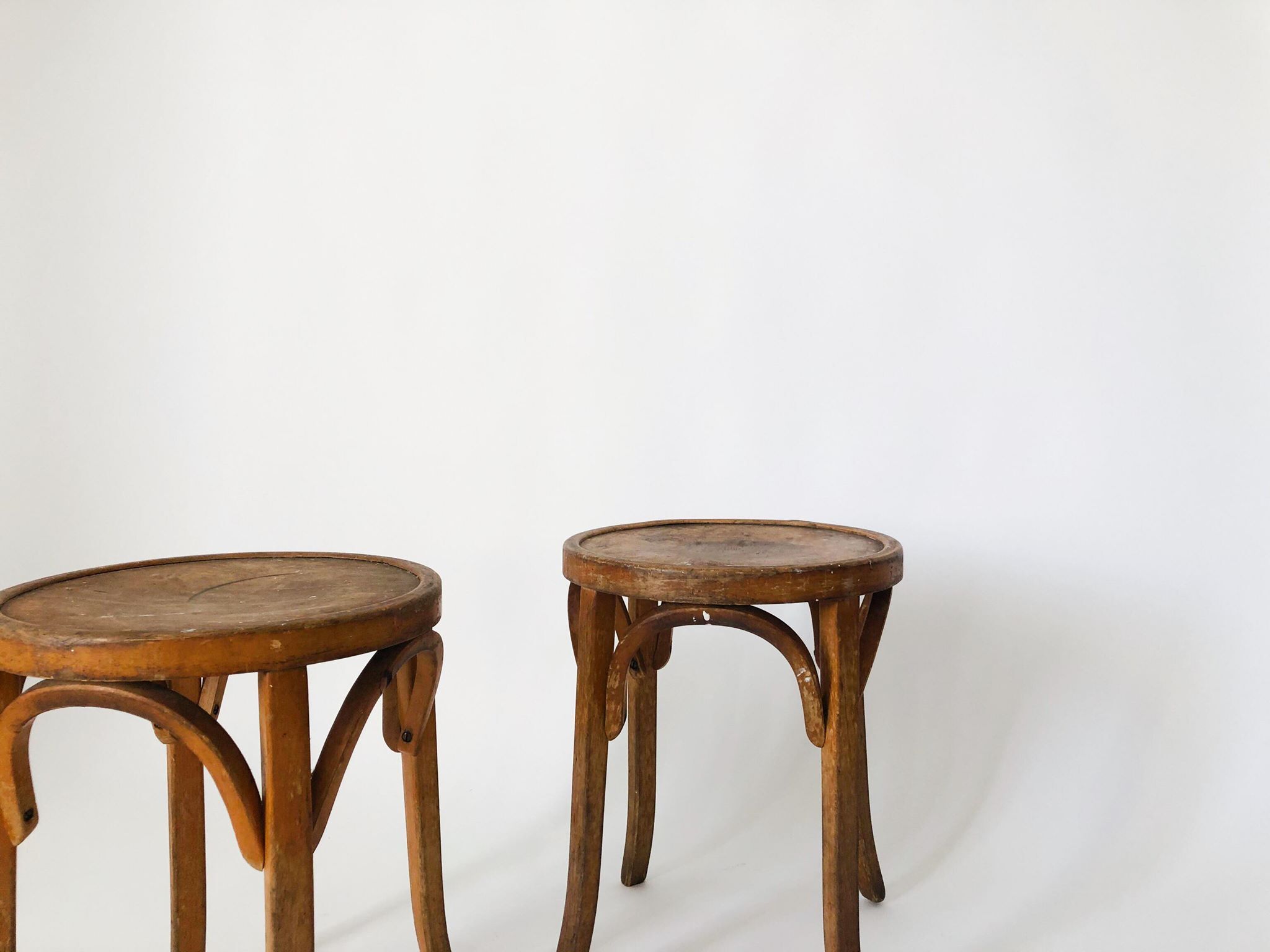 Pair stools signed Baumann