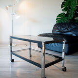 Erard coffee table, metal and smoked glass 1980