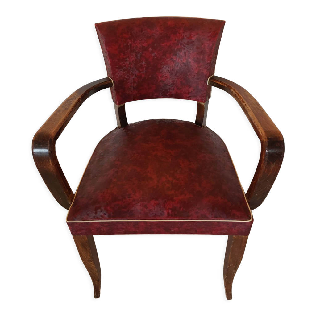 Fauteuil bridge rouge marbré | Selency