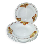 Set of 4 Orchies Moulin de Loups soup plates, Autumn 1920 model