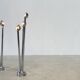 Paire de rares lampadaires chromés de Jules Dewaele