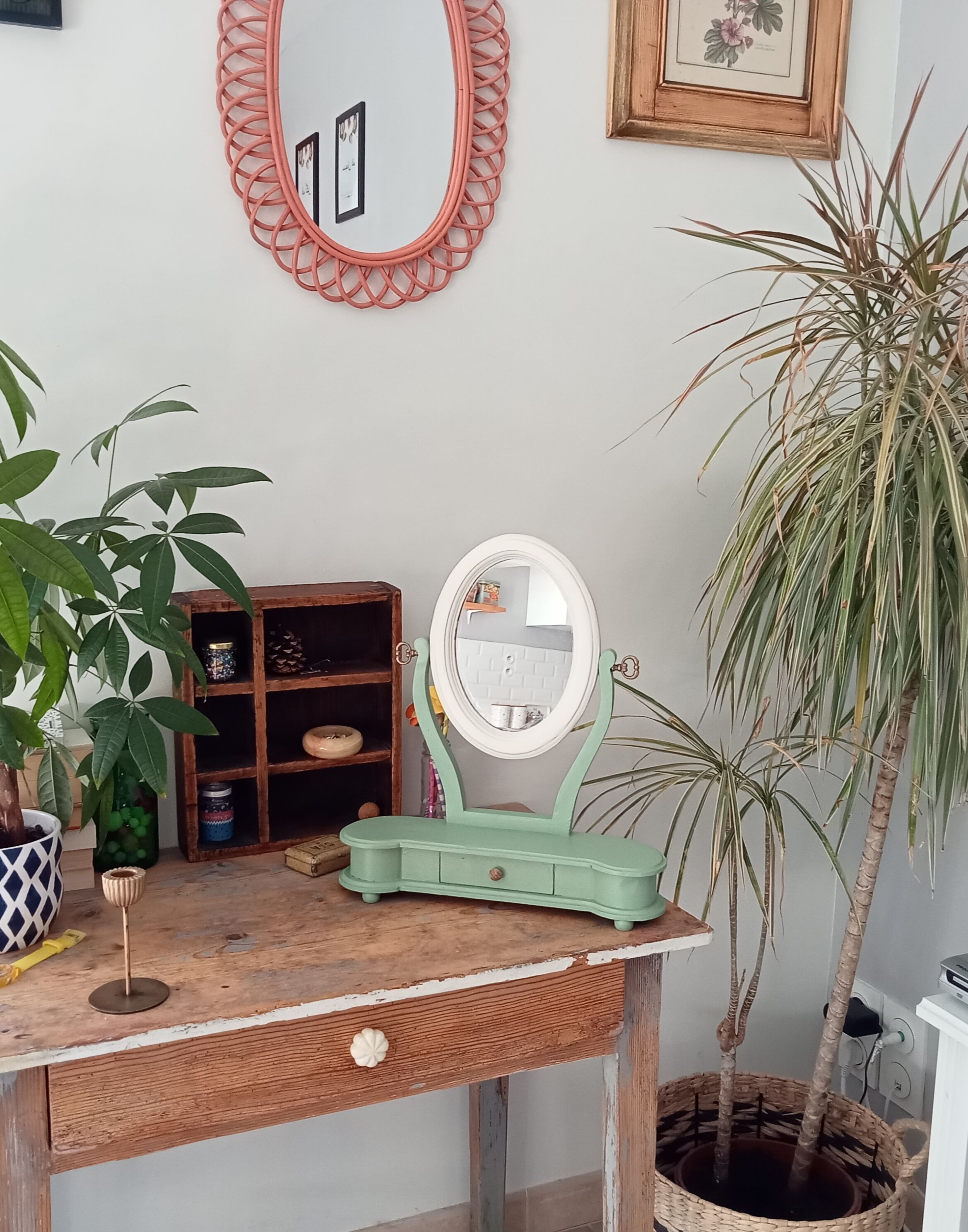 Vintage psyche table mirror 70s/80s