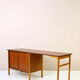 Scandinavian desk with bookcase and compartment with sliding doors