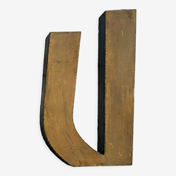 Lettre d’enseigne dorée « U »