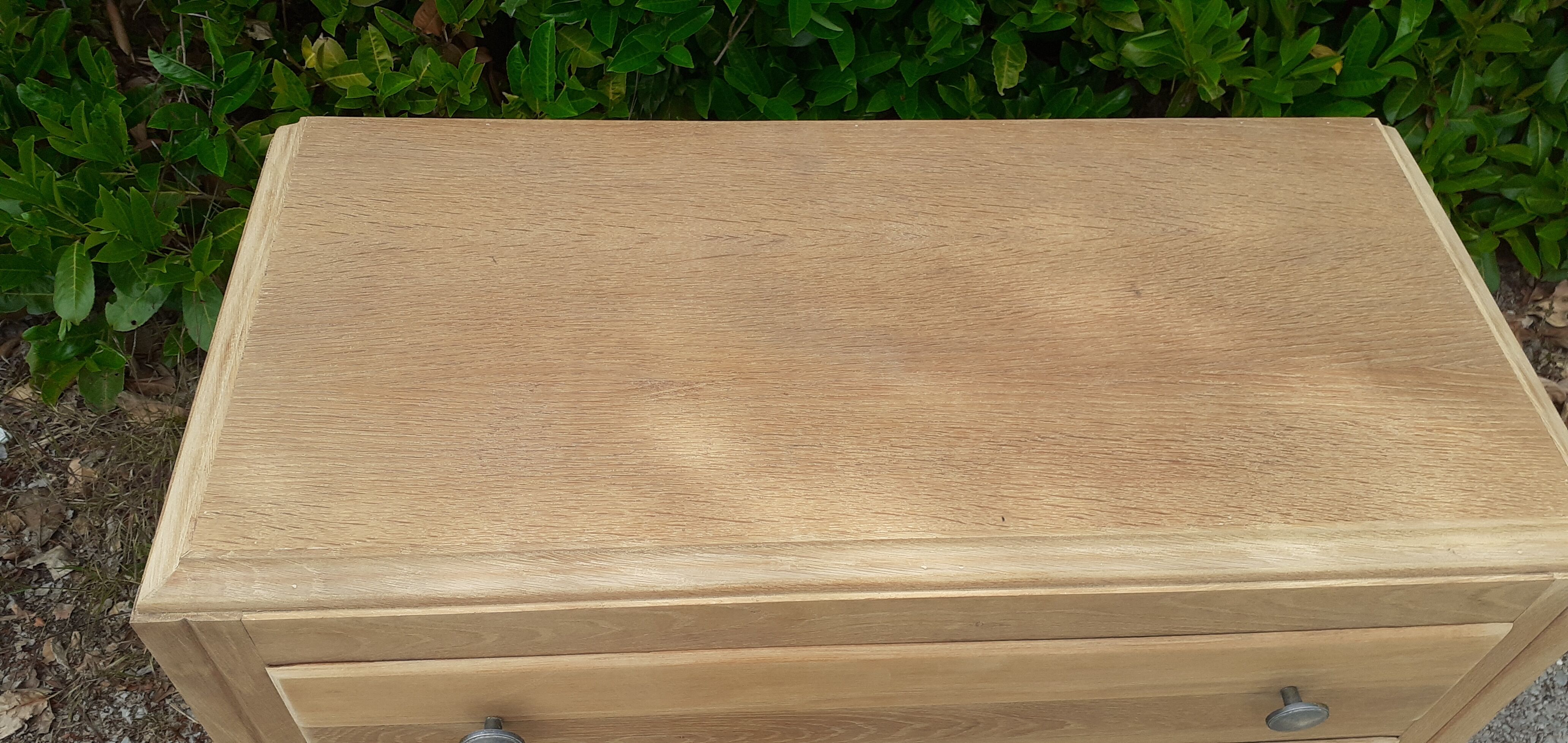 Chest of drawers 4 drawers oak feet compass vintage raw wood