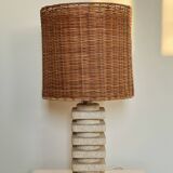 Living room lamp made of sculpted stone in the style of Tormos, France 1970s.