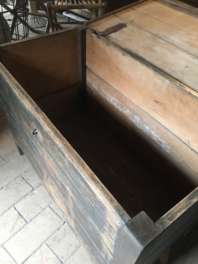 Old patinated wooden chest early 20th century
