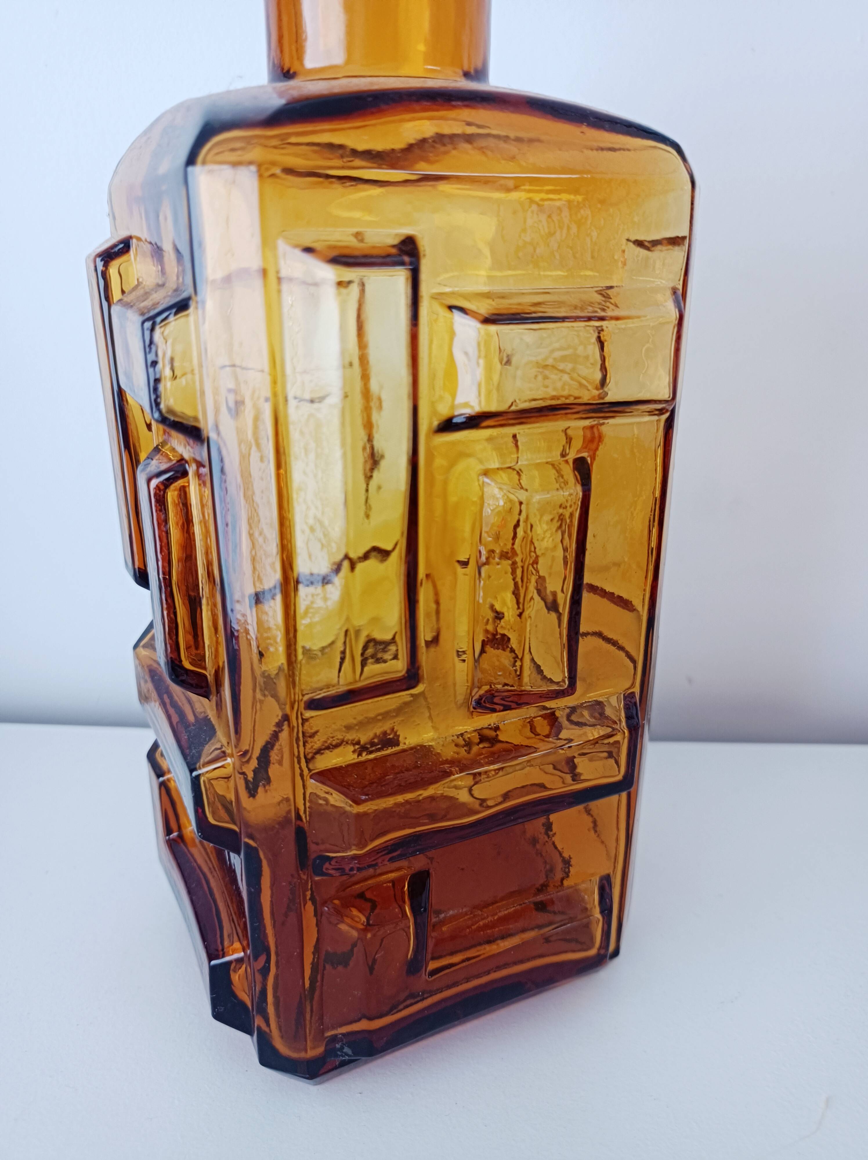 Empoli amber glass carafe