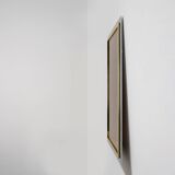 Large Mid-Century Belgo Chrome Mirror in Metal and Fumé Glass, Belgium 1980