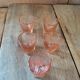vintage pink deco liqueur glass