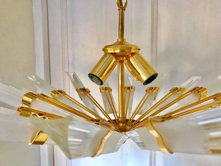 Chandelier glass Venini Tiedri 70s