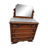 Commode coiffeuse marbre glace bizautee annee 1950