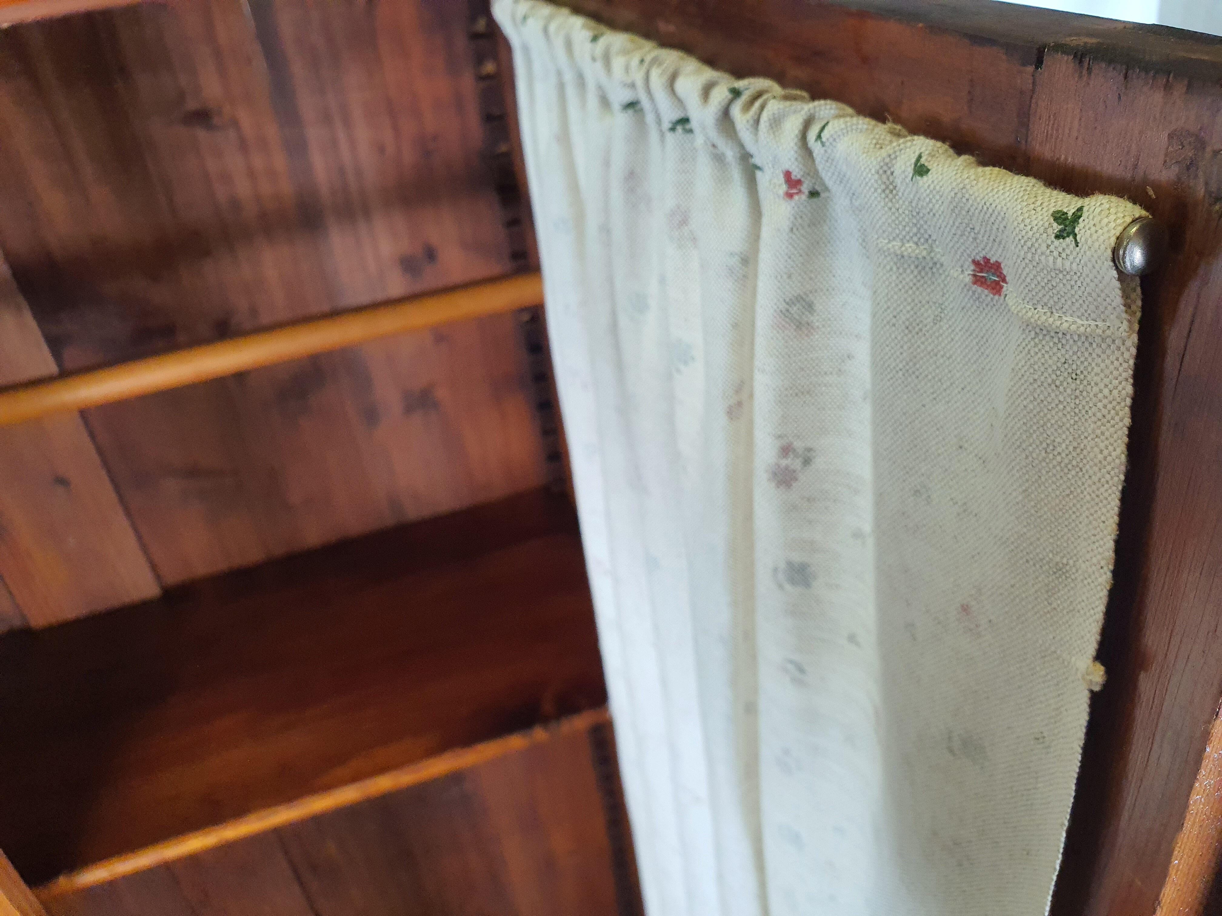 Rustic Wardrobe in Fir with Curtains