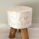 Tabouret rond tripode en capiz
