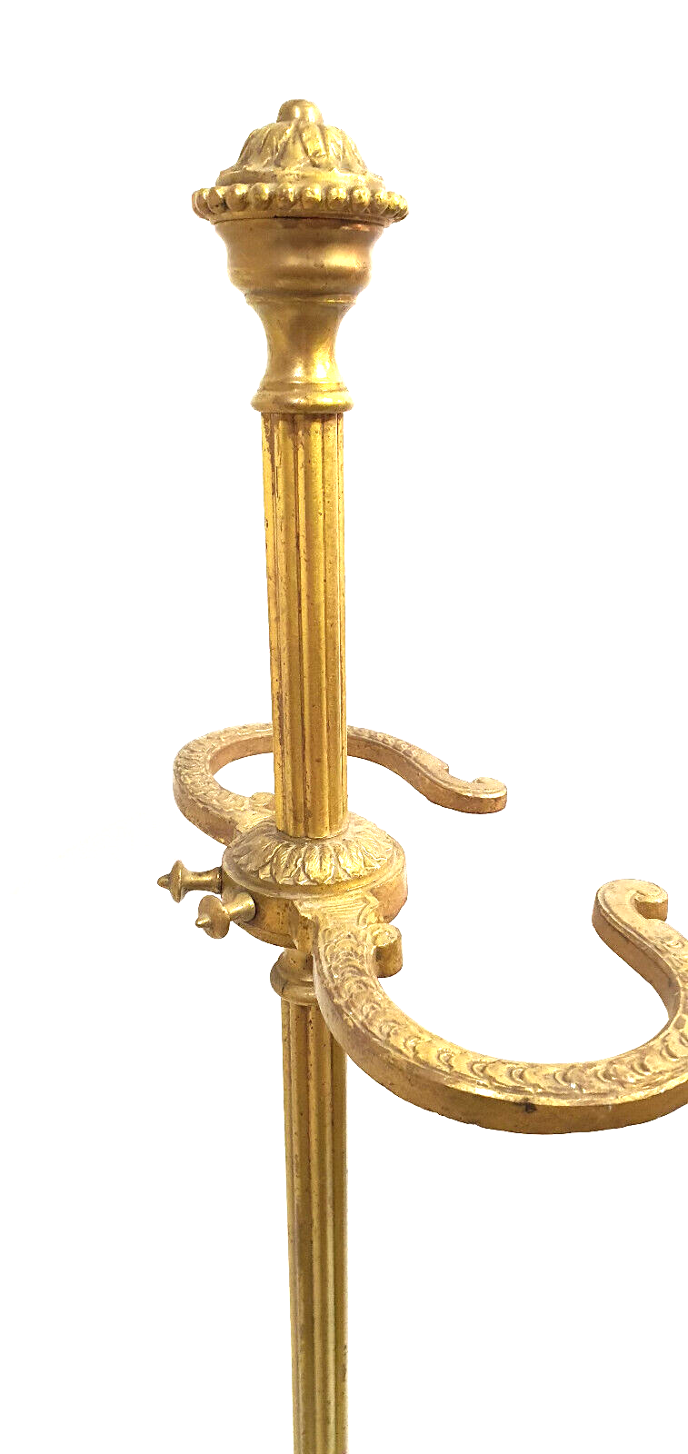 Old brass umbrella door triangular base mounted on column