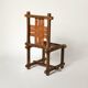 Ensemble de 6 chaises brutalistes uniques en teck et cuir