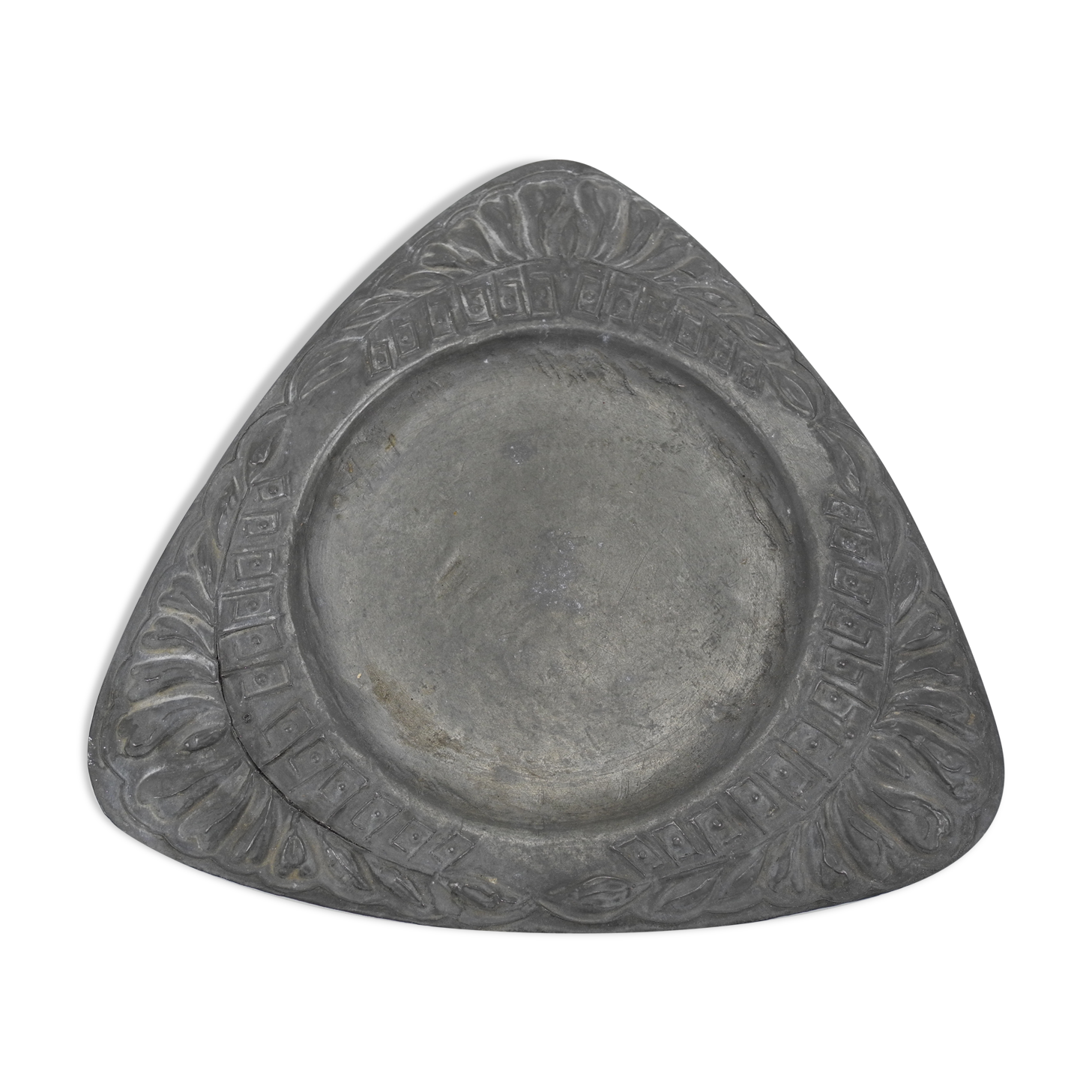 Old zinc flower pot saucer tin old zinc flower pot base