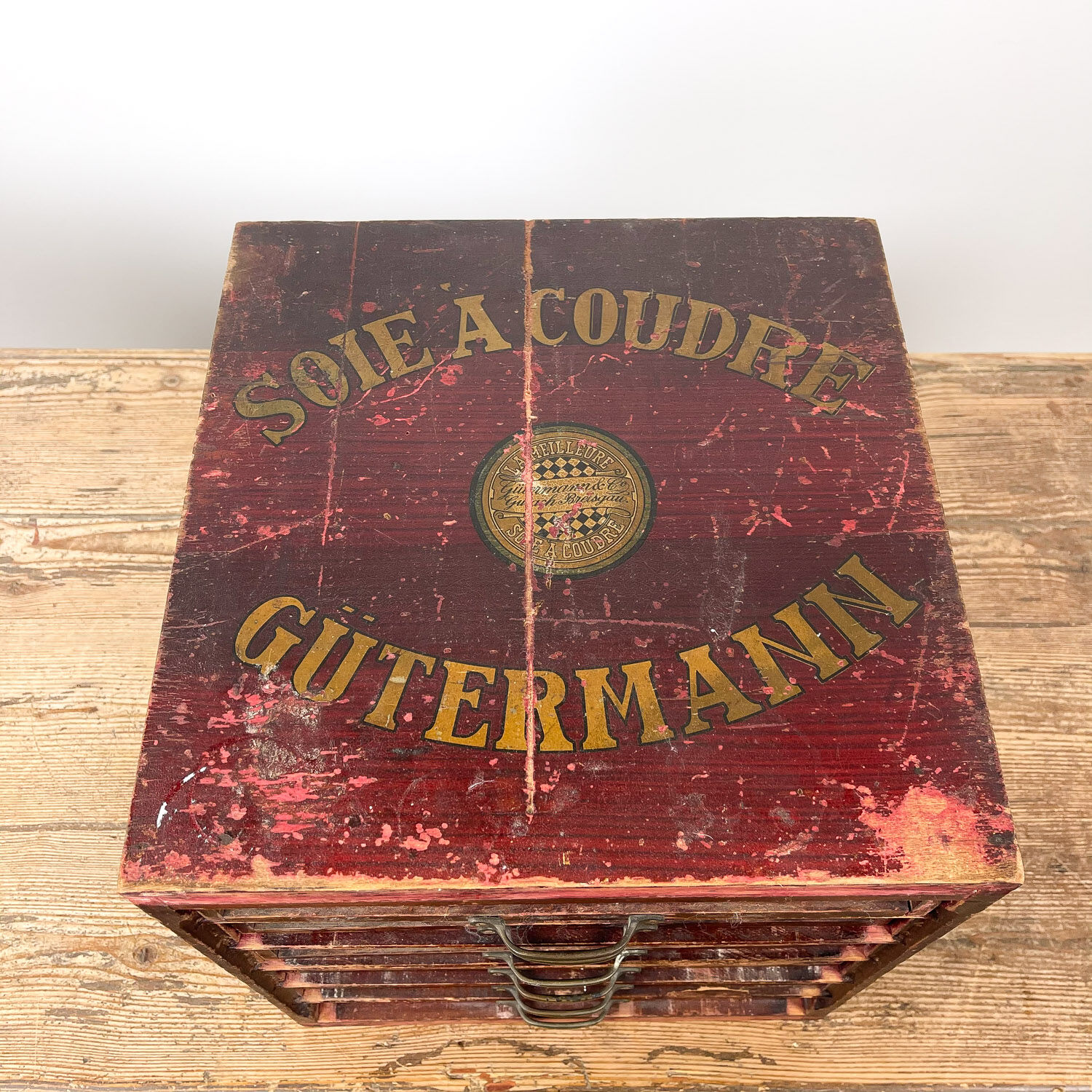 Antique french sewing thread store cabinet Gutermann