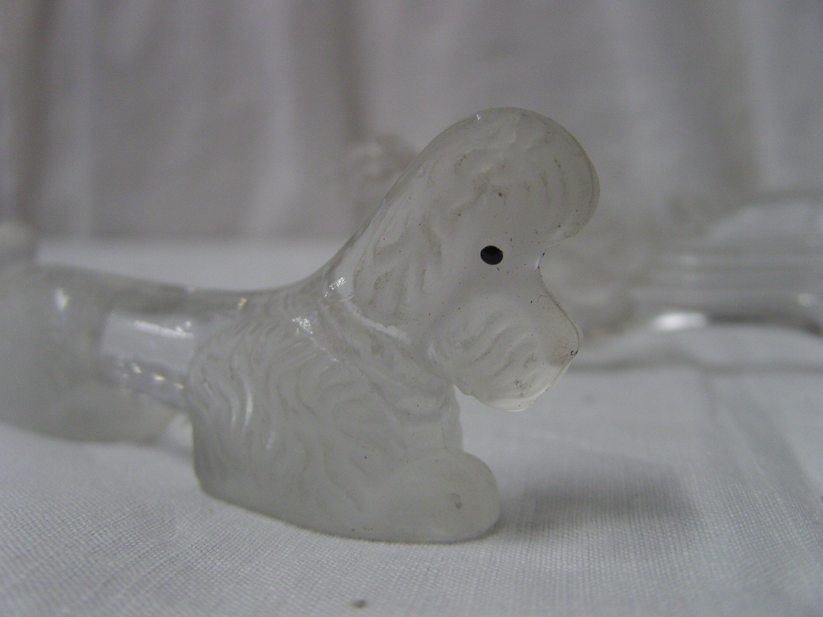 6 vintage animal glass knife holders