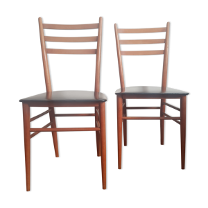 Lot de 2 chaises vintage - skai