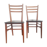 Lot de 2 chaises vintage bois et skai