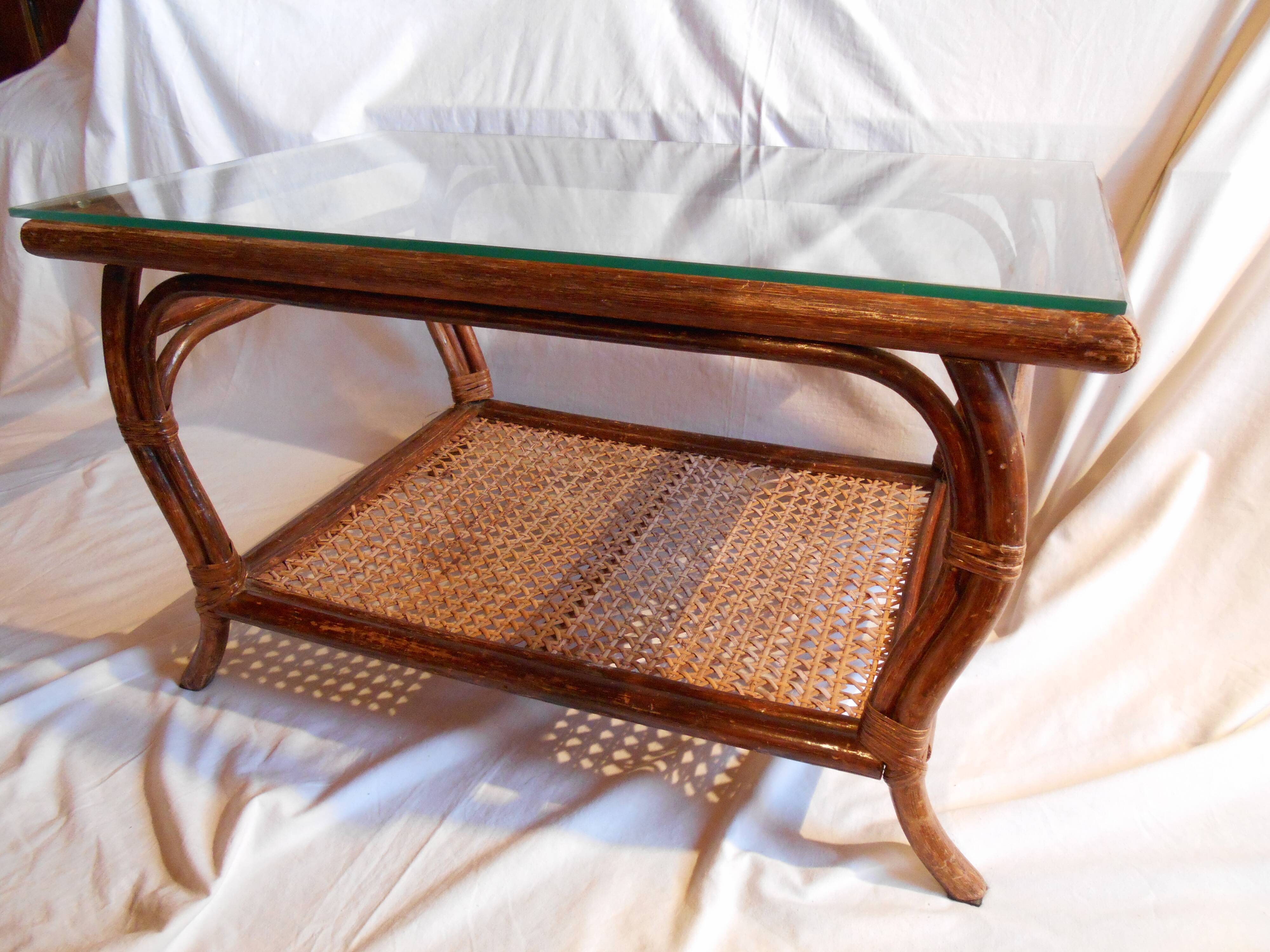 Rattan coffee table
