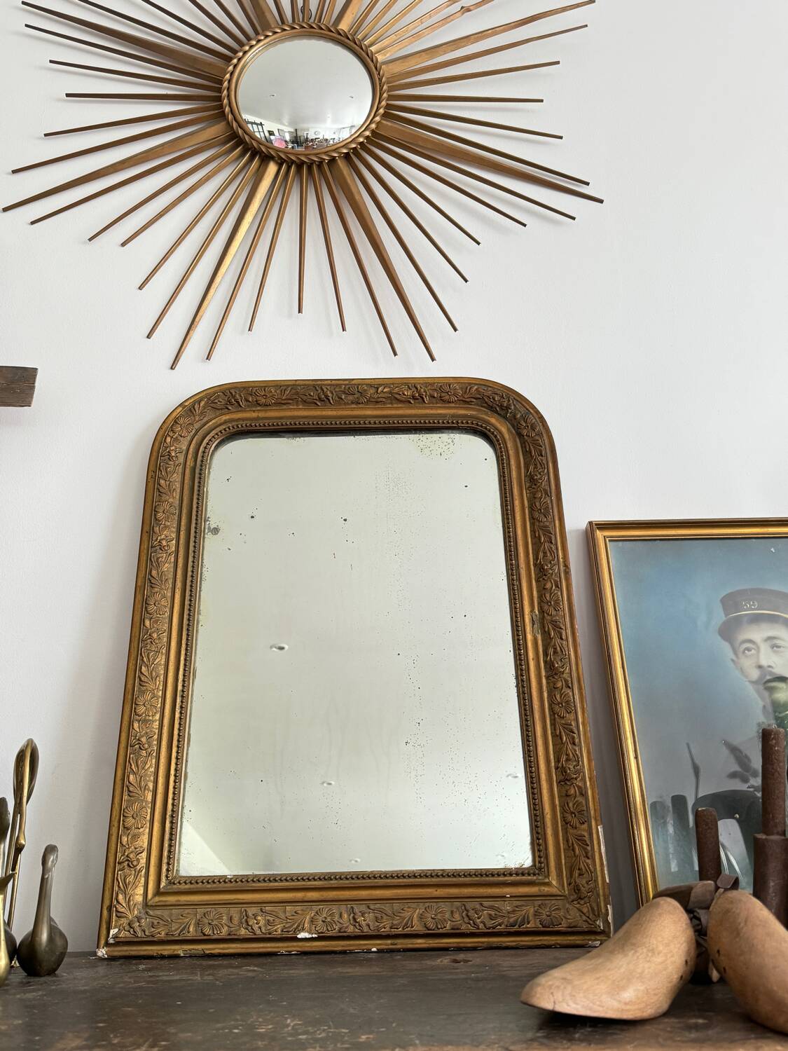 Antique Louis Philippe mirror 65 x 49cm