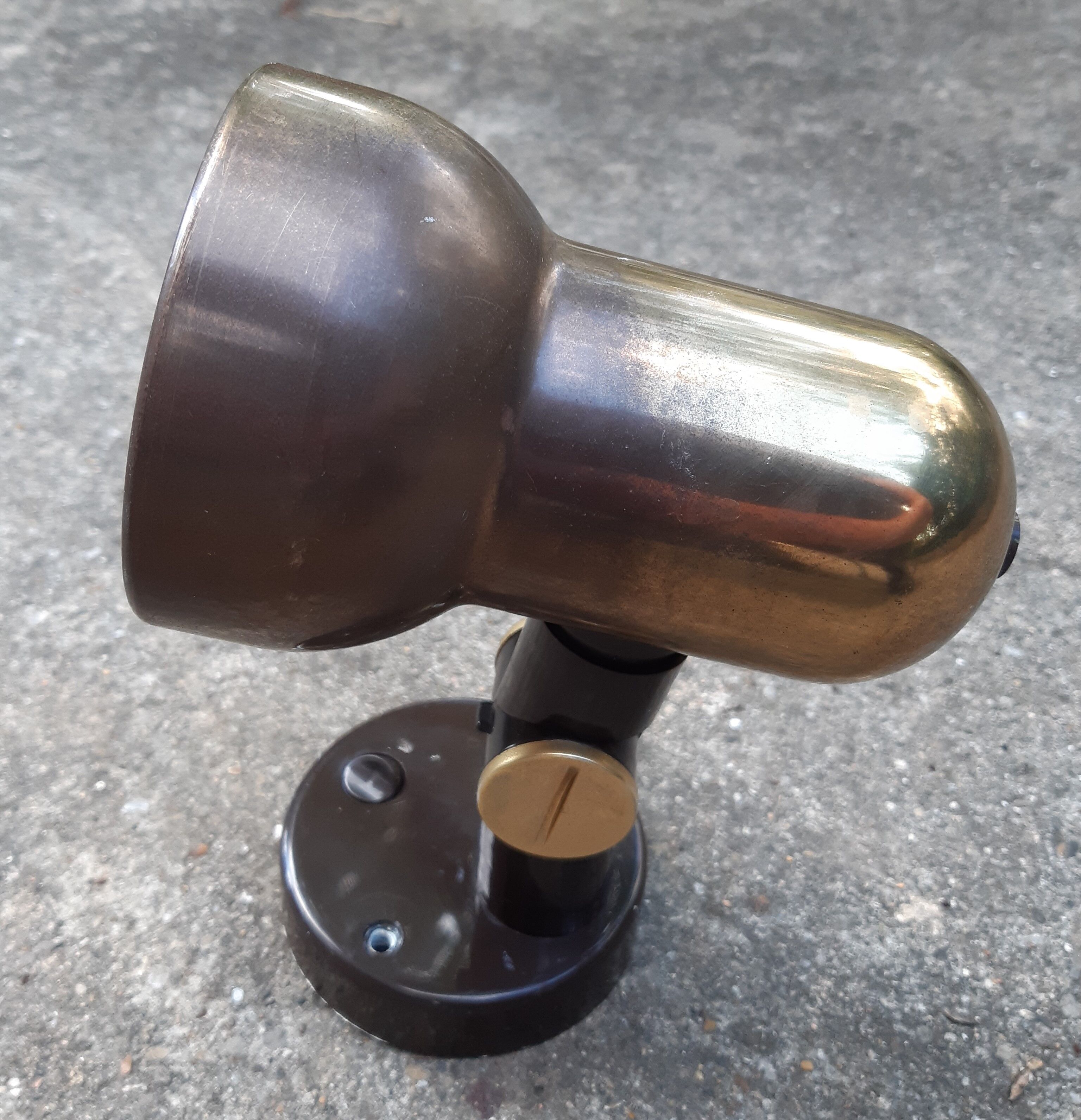 Spot lamp wall lamp Hustadt Leuchten, gold metal, vintage 70s