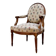 Fauteuil médaillon en bois naturel d’époque louis xvi xviii eme siècle