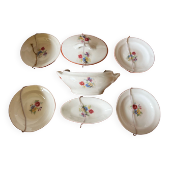 Set of 2 antique porcelain dinettes