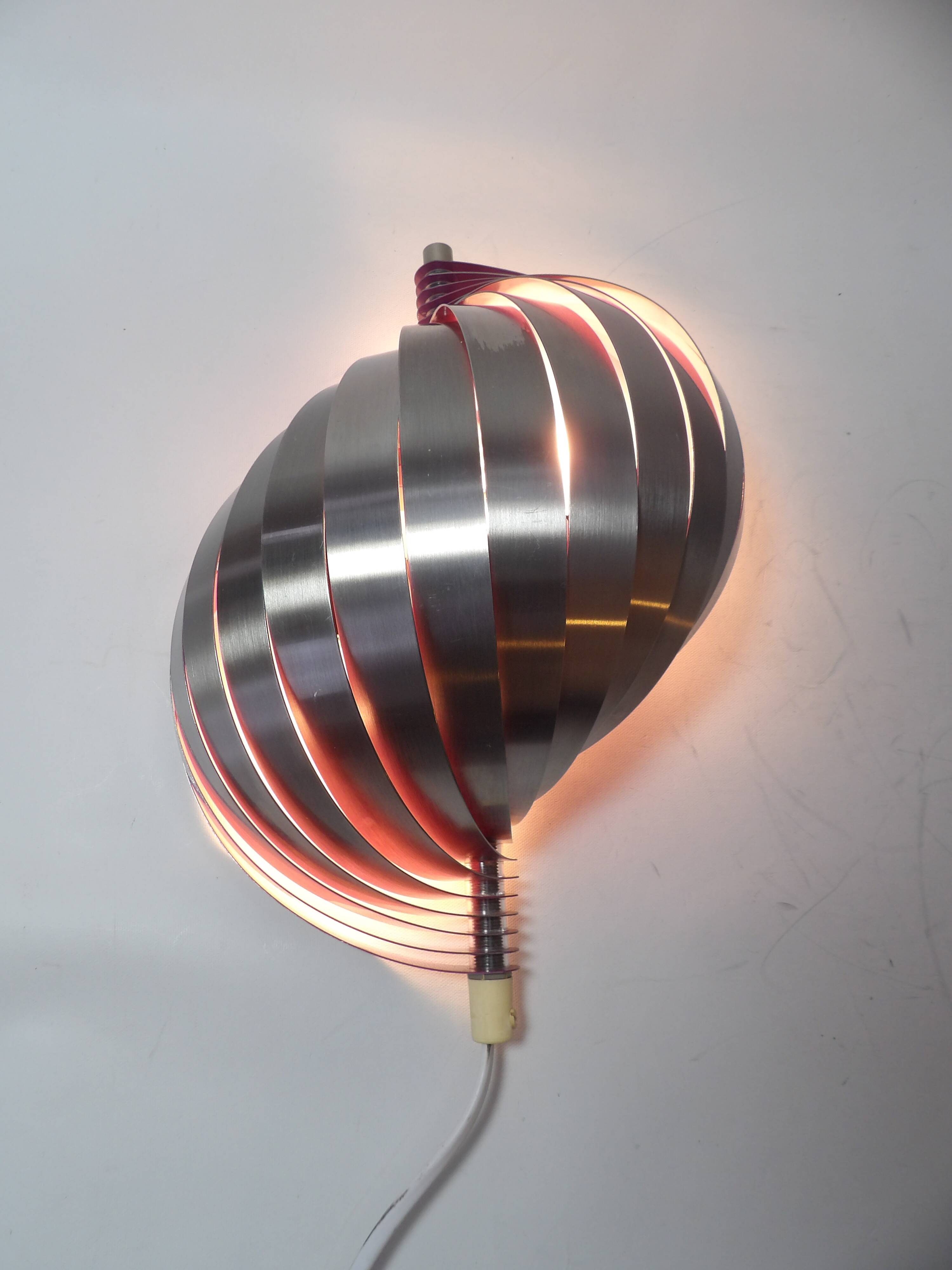 Henri Mathieu Kinetic Spiral Style Wall Light