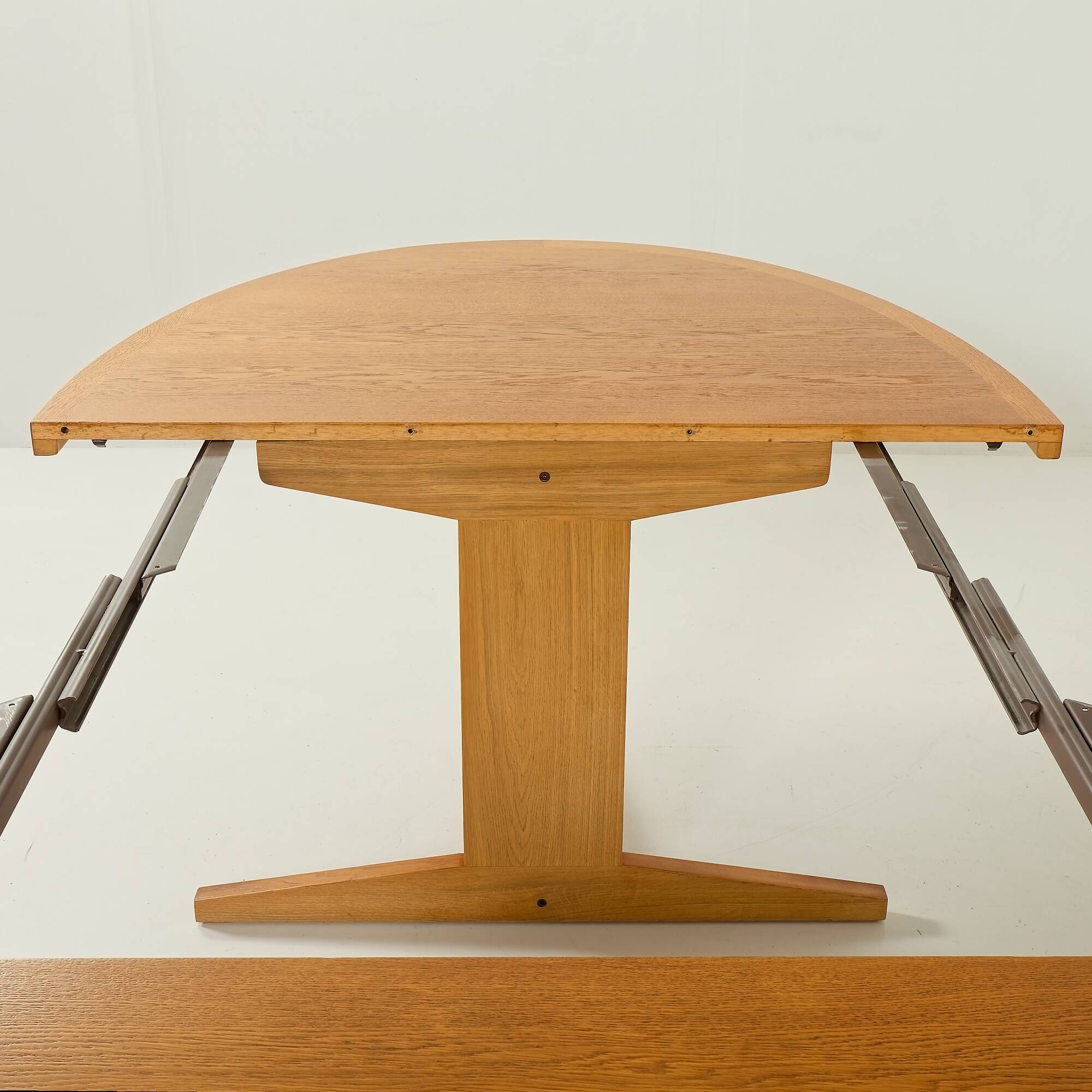 Danish extra large oak extension oval table attributed to Skovby, 1970s