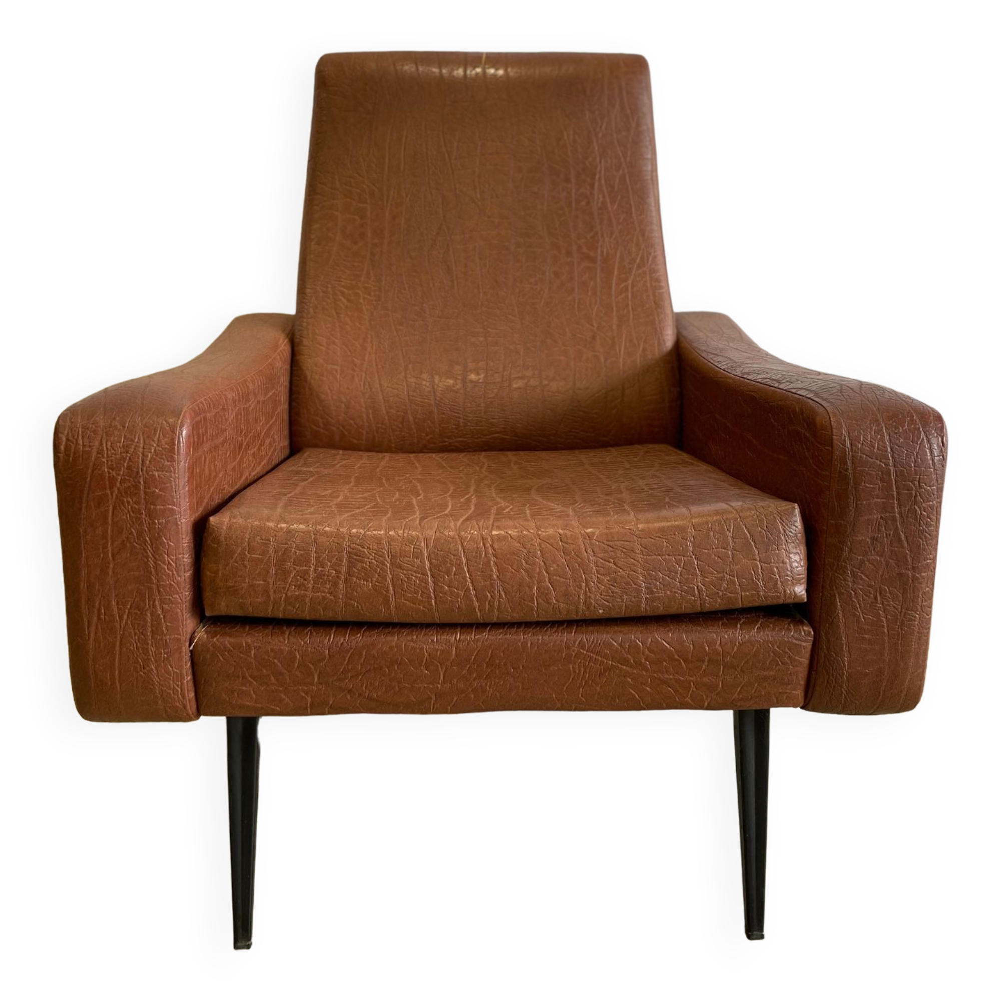 Retro armchair in brown skaï